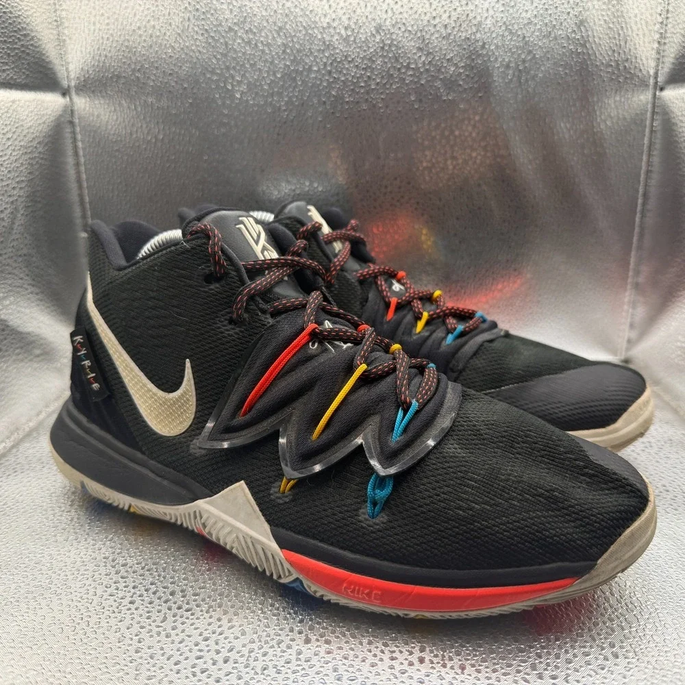 Size 7Y Nike Kyrie 5 (GS) Friends Black White Boys Basketball Sneaker AQ2456-006